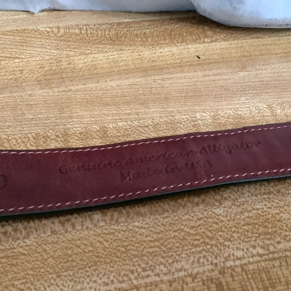 Pat Areias Men’s Belt Sz 30 Dark Green Alligator Leather Silver 925 Heavy Buckle - Picture 6 of 14